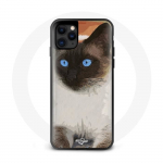 Coque Iphone 13 Mini Siamois Chat yeux bleu