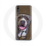 Coque pour Huawei P20 Chien Pitbull Blanc gris