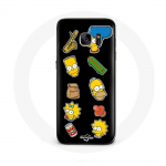 Coque pour Samsung Galaxy S6 edge Les Simpson autocollants fond noir
