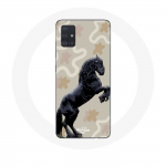 Coque pour Samsung Galaxy A71 Frison Noir Race de cheval