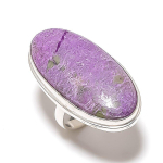 Natural Purpurite Gemstone Handmade 925 Sterling Silver Gift Ring Size 8.5 i9m54