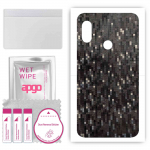 apgo Protective Skin Sticker for the back compatible with Xiaomi Mi A2 Lite (Redmi 6 Pro), Wrap Film, Foil, Vinyl - Pattern Carbon Black Pixel