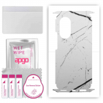 apgo Protective Skin Sticker for the back+sides compatible with Honor 50, Full Wrap Film, Foil, Vinyl - Pattern White Marble