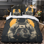 3D Astronautų patalynės komplektas, Berniukams Paaugliams, Vyri&scaron;kas pūkų antklodės užvalkalas, Pagalvės užvalkalas 2/3 vnt., Kosmoso ir kosmoso temos užvalkalas, Gimtadienio dovana EU Double 200x200cm