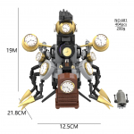 Statybinis blokas Titan Clock Man 2.0 Operatorius Garsiakalbis Gręžimo žmogus plytų modelis