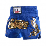 Muay Thai bokso &scaron;ortai Moterys Vyrai Treniruojasi Koviniai Kikbokso lagaminai Platus elastingas juosmens siuvinėjimo ra&scaron;tas Bokso &scaron;ortai S mėlyna