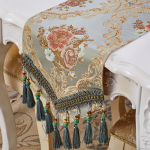 Didelių ra&scaron;tų stalo bėgikas Kinijos mėlyna stalo vėliava arbatos staliukas Uždaryti televizoriaus spintelės uždengimo audinį su kutais 32*160cm