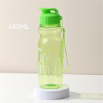 650 ml vandens puodelis sportinis vandens butelis, pora vandens puodelis, plastikinis ne&scaron;iojamasis vandens konteineris, apsaugantis nuo kritimo lauko virvės vandens butelio dovanų puodelis 650ml žalia