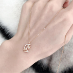 Fashion Link Chain Choker karoliai moterims mergaitėms 925 Sidabrinė žvaigždė Mėnulio pakabukai Statement Papuo&scaron;alai Dz608