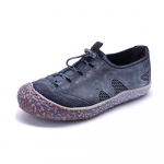 Johnature Natūralios odos retro patogūs, kvėpuojantys tinkliniai mink&scaron;tapadžiai moteri&scaron;ki plok&scaron;čiapadžiai batai 36 juodos alyvuogių spalvos