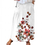 Moteri&scaron;kas laisvalaikio palaidas Boho elastingas juosmuo A formos paplūdimys &bdquo;Flowy Swing Vacation Maxi&ldquo; sijonas su ki&scaron;ene XL raudona