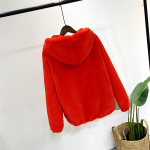 Moteri&scaron;ka striukė Triu&scaron;io Kailio imitacija Žiemos žolės Mink Dirbtinio Kailio Moterų Dirbtinis Kailis Su gobtuvu Mink&scaron;tas Didesnis Dydis M raudona