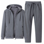 Naujas Hoodie Vyri&scaron;kas aksominis džemperio komplektas laisvalaikio sportui Madingas prekės ženklo megztinis &scaron;varkas su gobtuvu 2XL pilka