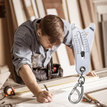 Tikslaus sriegio dydžio tikrinimo raktų pakabukas, ne&scaron;iojamas apkabos matuoklis, metrinis/imperatorinis &scaron;e&scaron;iakampės veržlės sriegio sriegio dydžio rankinio matavimo įrankiai