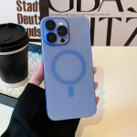 Objektyvo plėvelės Matinis matinis magnetinis telefono dėklas, skirtas iPhone 16 Pro 15 Plus 14 13 12 Pro Max 11 smūgiams atsparus kietas PC Plonas skaidrus galinis dangtelis iPhone 16 mėlyna