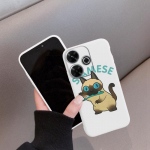 Siamo katės mink&scaron;tas silikoninis dėklas, skirtas Samsung A55 M35 S24 Xiaomi Redmi Note 13 Pro 13C 14T Poco C65 iPhone Huawei Honor 200 Lite Realme smūgiams atsparus dangtelis Samsung Galaxy S9 Plus violetinė