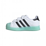 Adidas Superstar CF C LED žibintuvėliai - Balti Pusiau Blyksintys Aqua Vaikų sportbačiai Debesėlių Baltumo Pagrindinės Juodos Spalvos IG7004 30&frac12;