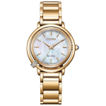 Fotovoltinis laikrodis, atsparus vandeniui su pakaitiniu dirželiu, balto perlo deimantų rinkinys ARCLY Collection White Gold [Citizen] Eco-Drive EM1093-61D moteri&scaron;kas