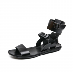 Vasaros Baltos Vyri&scaron;kos Romėni&scaron;kos Sandalai Prabangios Kokybės Dizainerio Sandalai Patogus Mink&scaron;tas Padas Paplūdimio Sandalai Sandalias Hombre Verano 38 balta