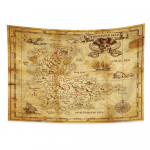 Piratų tema Skeletas Gobelenas Pakabinamas lobių žemėlapis Gobeleno dekoravimo menas miegamojo svetainei bendrabučio namų dekoras 95x73cm
