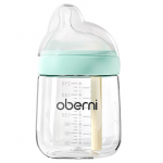 Oubani 210 ml ekscentrinis čiulptukas naujagimio stiklinis buteliukas nuo vidurių pūtimo, nuo spjaudymosi ir užspringimo kūdikių buteliukas 210ml mėlyna