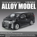 Naujas 1/18 &bdquo;Toyota Alphard MPV&ldquo; cinko lydinio automobilio modelis, metalinis žaislinis automobilis, imituojantis garsą ir &scaron;viesą, vaikų dovanų papuo&scaron;alai juoda