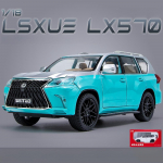 1/18 Lexus LX570 SUV Sportinis Žaislinis Automobilis Diecast Metalinis Modelis Miniatiūrinis Atitraukiamas Garsas &Scaron;viesa Atidaromos Durys Kolekcija Dovana Vaikams mėlyna
