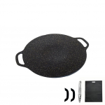 Aliejumi kepimo keptuvė nelipni plok&scaron;čia blynų keptuvė kepsnių kepimo padėklas su maisto žnyplėmis apsaugančia nuo nudegimų rankena lauko stovyklavimui BBQ įrankis