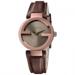 Gucci YA133504 Moteri&scaron;kas laikrodis su į interlocking dizaino rudu ciferblatu 29