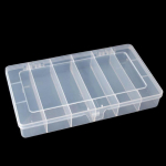 6 skyrių stačiakampė daiktadėžė PP plastikas skaidri dėžutė masalų žvejybos įrankių dėžė 21*12.8*3.3cm