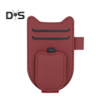 Universalus skydelio spaustukas Daugiafunkcis automobilio organizatorius akiniams nuo saulės, kortelėms, magnetinis dirbtinės odos laikiklis daugumai transporto priemonių vyno raudonos spalvos
