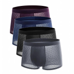 4 vienetų didesnių dydžių kelnaitės vyrams, tinkliniai apatiniai, vyri&scaron;ki &scaron;ortai, bambuko pluo&scaron;to vyri&scaron;ki bokseriai, kvėpuojantys, vienspalviai apatiniai XL
