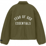 Fear of God Essentials Tekstūruotas Nailoninis Trucker Striukė Karinė Vyri&scaron;ka Vir&scaron;utinė Apranga Žalia 202BT246385F M white