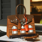 Moteri&scaron;ka natūralios odos kontrastingos spalvos rankinė - Platininis leidimas 25cm Length x 13cm Width x 20cm Height