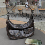 Moteri&scaron;kas Y2K PU odinis kelių ki&scaron;enių krep&scaron;ys ant pečių senovinis didelės talpos rudens ir žiemos skersinis krep&scaron;ys 31x9x20.5cm