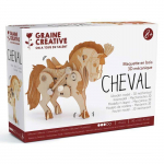 Maquette 3D m&eacute;canique - GRAINE CREATIVE ON A TOUS DU TALENT - Cheval 14 cm - Mod&eacute;lisme - Enfant - 45 pi&egrave;ces įvairiaspalvis