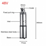 200W 48/60V Saulės vandens siurblys Gilus &scaron;ulinio siurblys Didelio kėlimo DC Sraigtinis panardinamas siurblys Drėkinimas Sodas Namai Žemės ūkis 60m 48V
