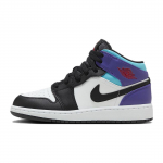 Air Jordan 1 Mid GS Aqua Vaikams Batai Balti Teismo Violetiniai Atogrąžų Twist DQ8423-154 37.5