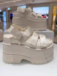 Madingos 12 cm auk&scaron;čio platformos sandalai moterims Nauji storio didinantys Velcro sandalai vasarai 2025, Kasdieniai mink&scaron;tapadžiai moteri&scaron;ki batai 38