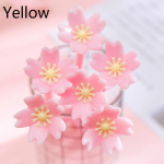10 vnt. silikoninių rožinių kūrybingų mielų vy&scaron;nių žiedų gėlių ra&scaron;tinės reikmenų biuro mokyklinių reikmenų dovanų modeliavimo gelio ra&scaron;ikliai geltona