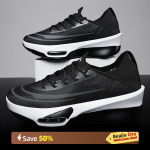 Marathon Air Cushion Vyri&scaron;ki sportiniai bėgimo bateliai Kvėpuojantys lengvi moteri&scaron;ki, patogūs sportiniai neslystantys anglies pluo&scaron;to sportbačiai 45 juoda