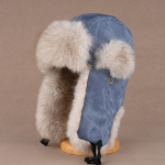 Retro imituojanti audinės kepurė vyrams ir moterims žieminė pastorinta pliu&scaron;inė ausų apsauga medvilninė kepurė lauko dviračių vėjo nepraleidžianti kepurė One Size mėlyna