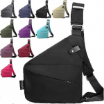 Apsaugos nuo vagystės rankinė per petį moterims, kelioninė saugos piniginė su RFID apsauga ir vandeniui atspariu Oksfordo audiniu Left Shoulder violetinė