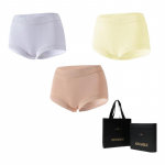 Qianhuang Women's Silk-Lined Seamless Mid-Waist Briefs XL (fits 132-165 lbs)