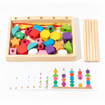 Montessori mediniai žaislai, spalvų derinimo dėlionės žaidimas Spalvingi karoliukų spalvos pažinimo lavinamieji žaislai Dovana vaikams Vaikams