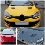 2X variklio gaubto ventiliacijos anga, skirta Renault Megane 3 RS Clio MK4 2010-2016 Žaliuzės Oro kau&scaron;elis Variklio dangtis Oro įsiurbimo angos dangtis blizgus juodas Glossy Black