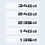 Naujas blizgus juodas 3D raidžių numerių M340d M240d M235d M140d M135d emblema, skirta BMW F30 F31 F35 F40 F46 G42 G20 automobilio bagažinės lipdukas glossy black