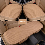 Automobilio sėdynės užvalkalas Pilkas Universalus Apsauginis Linas Priekis Nugara Lininis Automobilio Pagalvėlė Kilimėlis Atlo&scaron;as Auto Automobilių Priedai beige front 1 piece