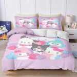 Sanrio My Melody Kuromi Pochacco Anime Antklodės užvalkalų rinkinys Comforte Spausdintas Animacinis Dvigulė Lova Patalynės Rinkiniai Kalėdinės Dovanos 3 dalys 150*200cm 3pcs