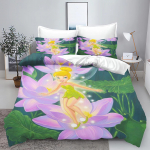 Tinkerbell Anime Disney Lovos Patalynės Komplektas Antklodės Užvalkalas 100% Poliesteris Tinka Vaikams Ir Suaugusiems 3 Dalių Komplektas 1 Antklodės Užvalkalas AU Single(140*210cm)3pcs white
